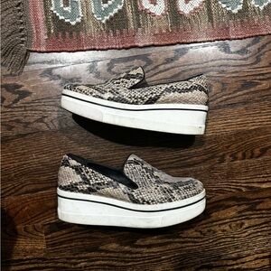 Stella McCartney Snakeskin Slip-On Platform Shoes
